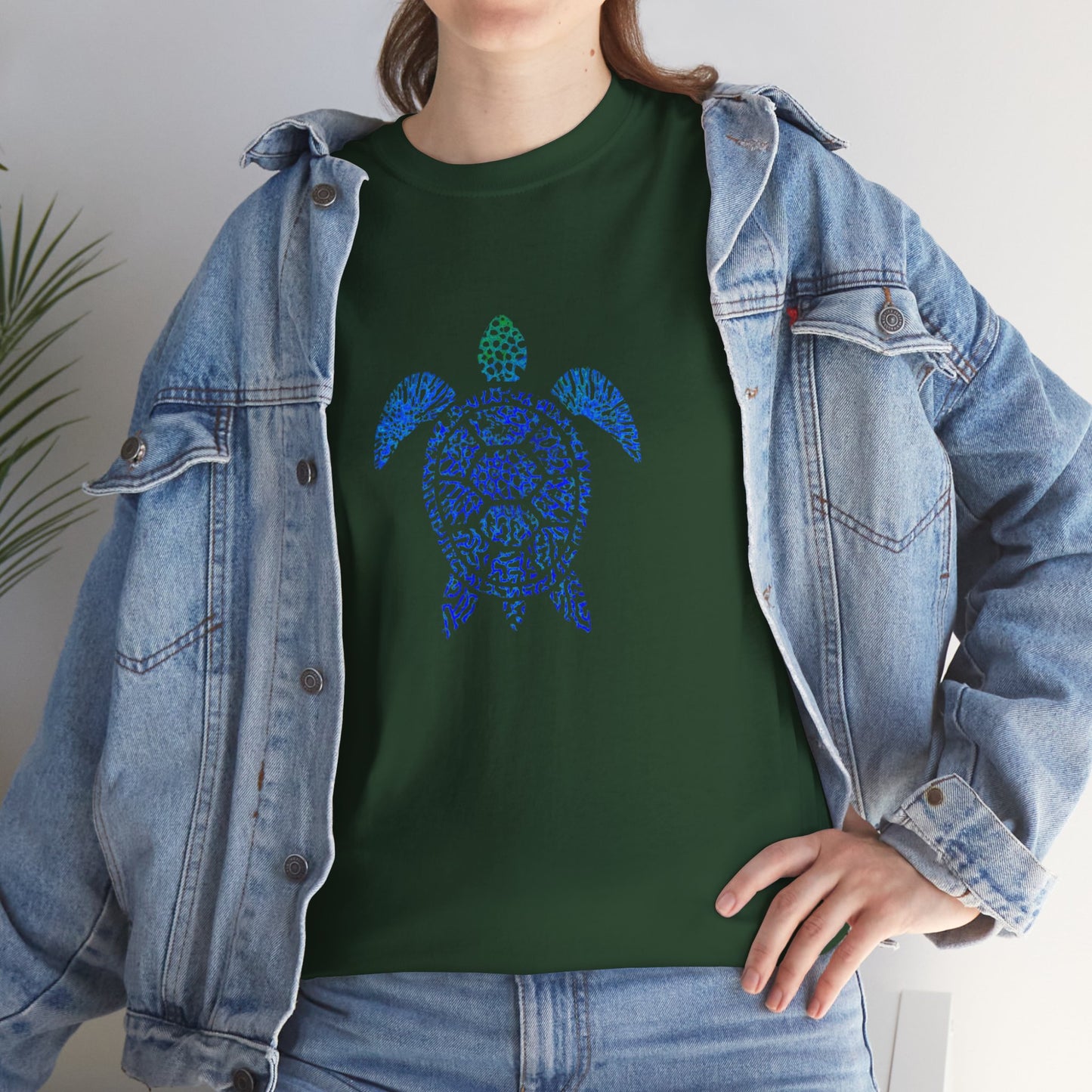 Turtle & Coral Print T-Shirt | Soft Cotton | Unisex