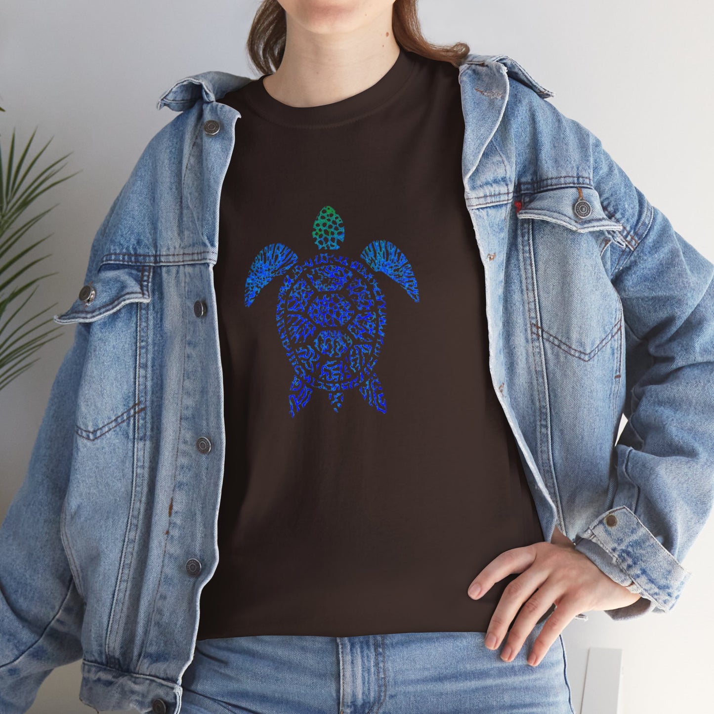 Turtle & Coral Print T-Shirt | Soft Cotton | Unisex