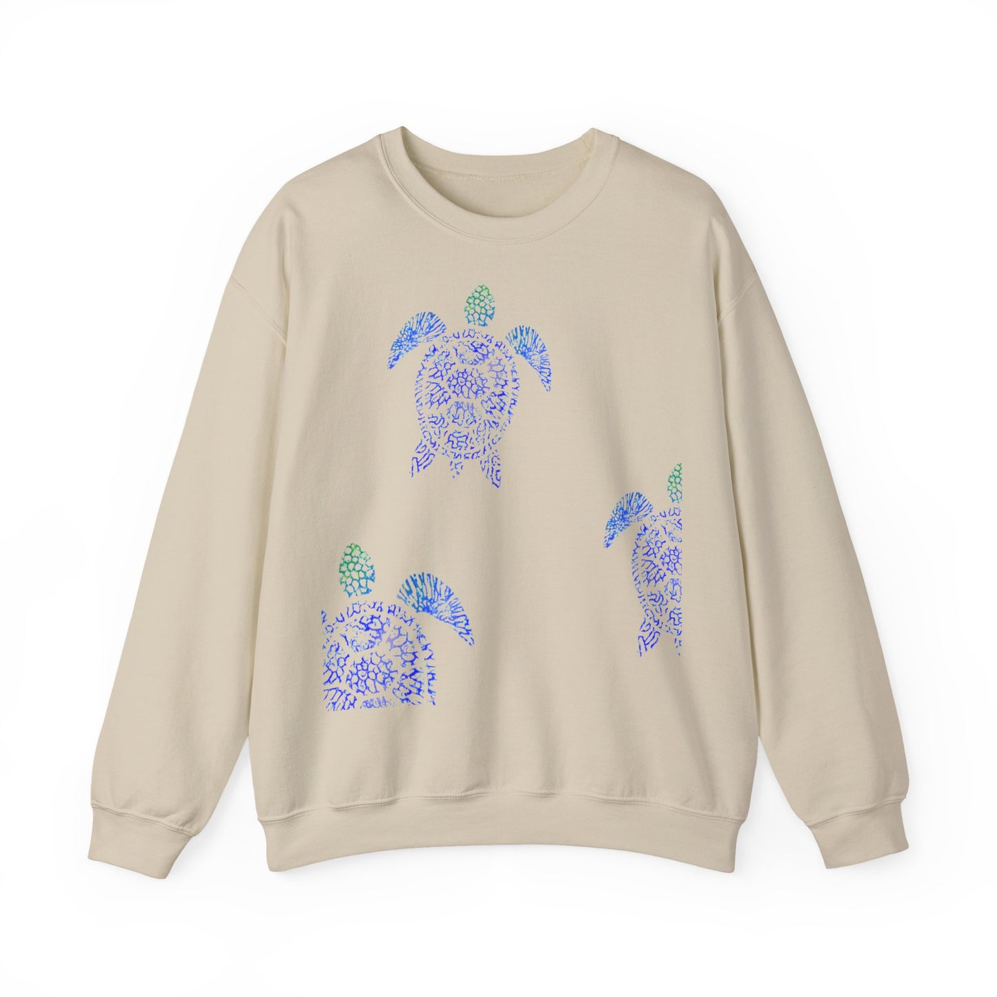 Turtle & Coral Print Sweater | Soft Cotton Mix | Unisex