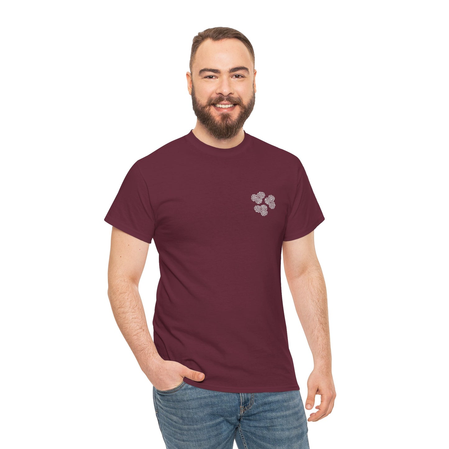 Clover Coral Print T-Shirt | Soft Cotton | Unisex