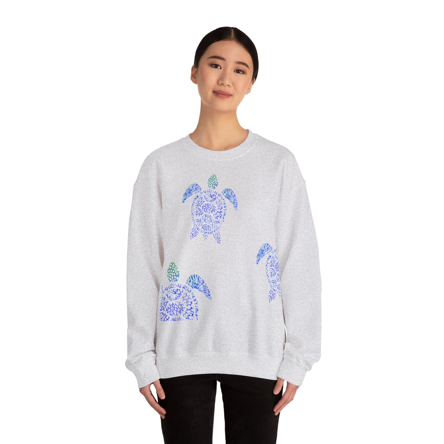 Turtle & Coral Print Sweater | Soft Cotton Mix | Unisex
