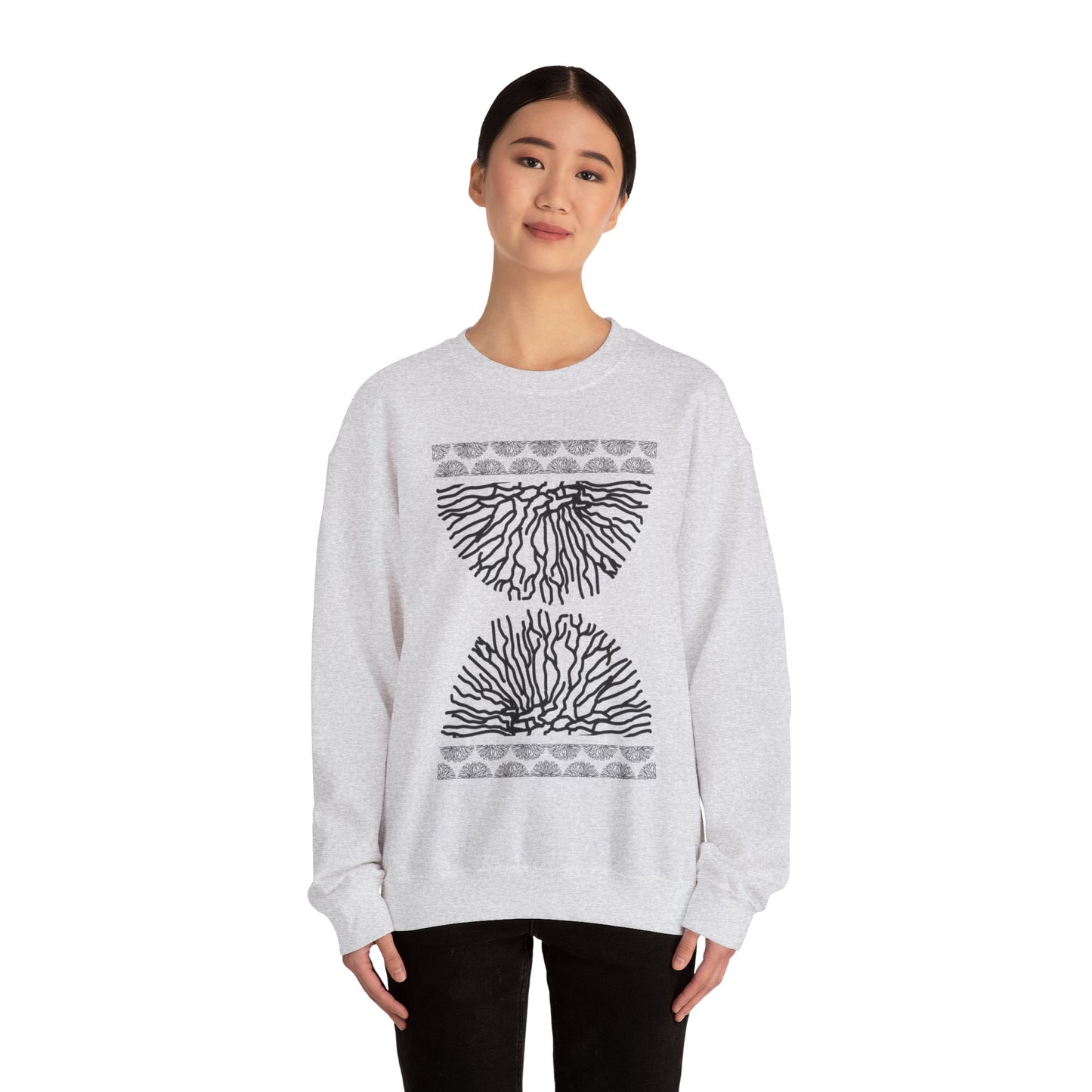 Time Coral Print Sweater | Soft Cotton Mix | Unisex