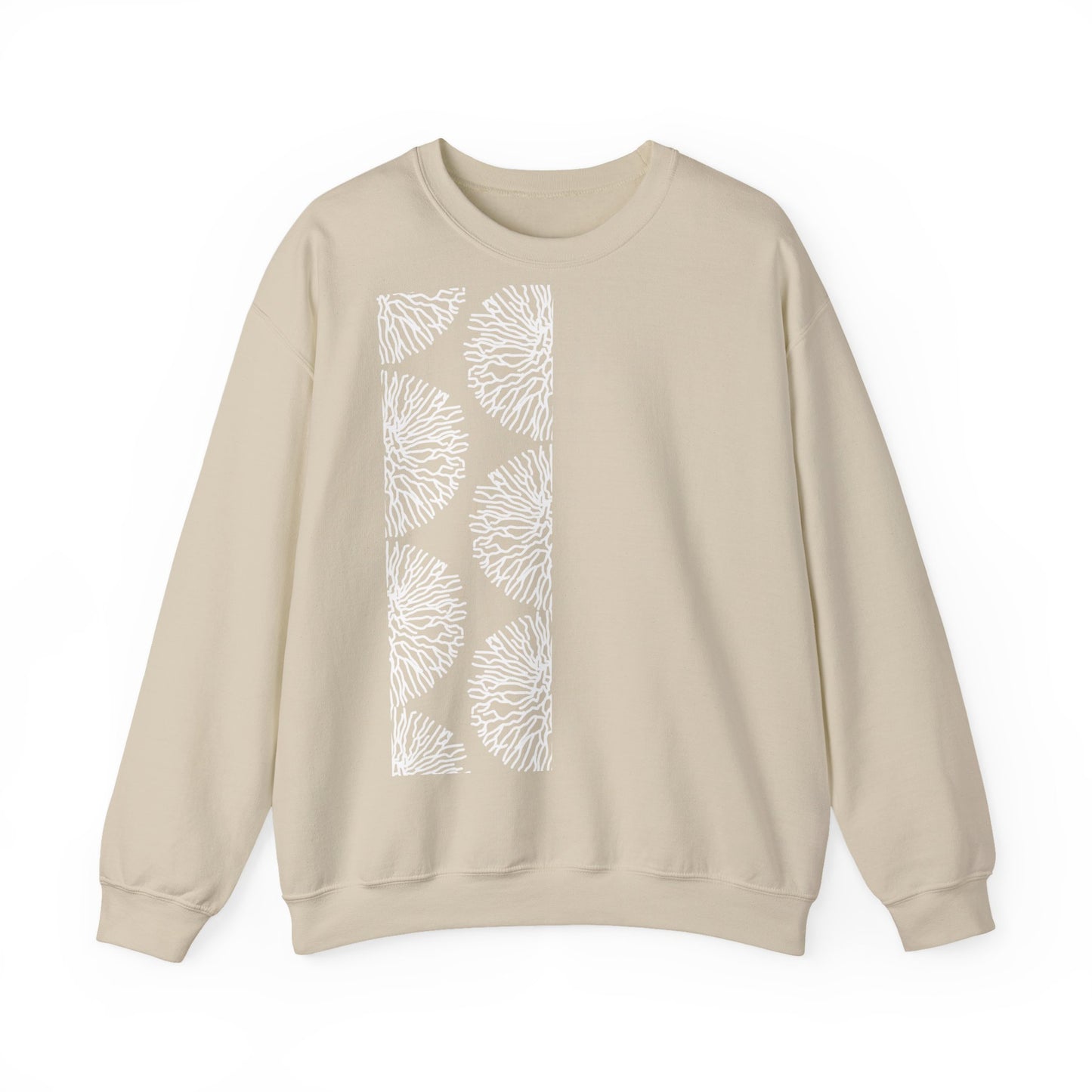 Stripe Coral Print Sweater | Soft Cotton Mix | Unisex