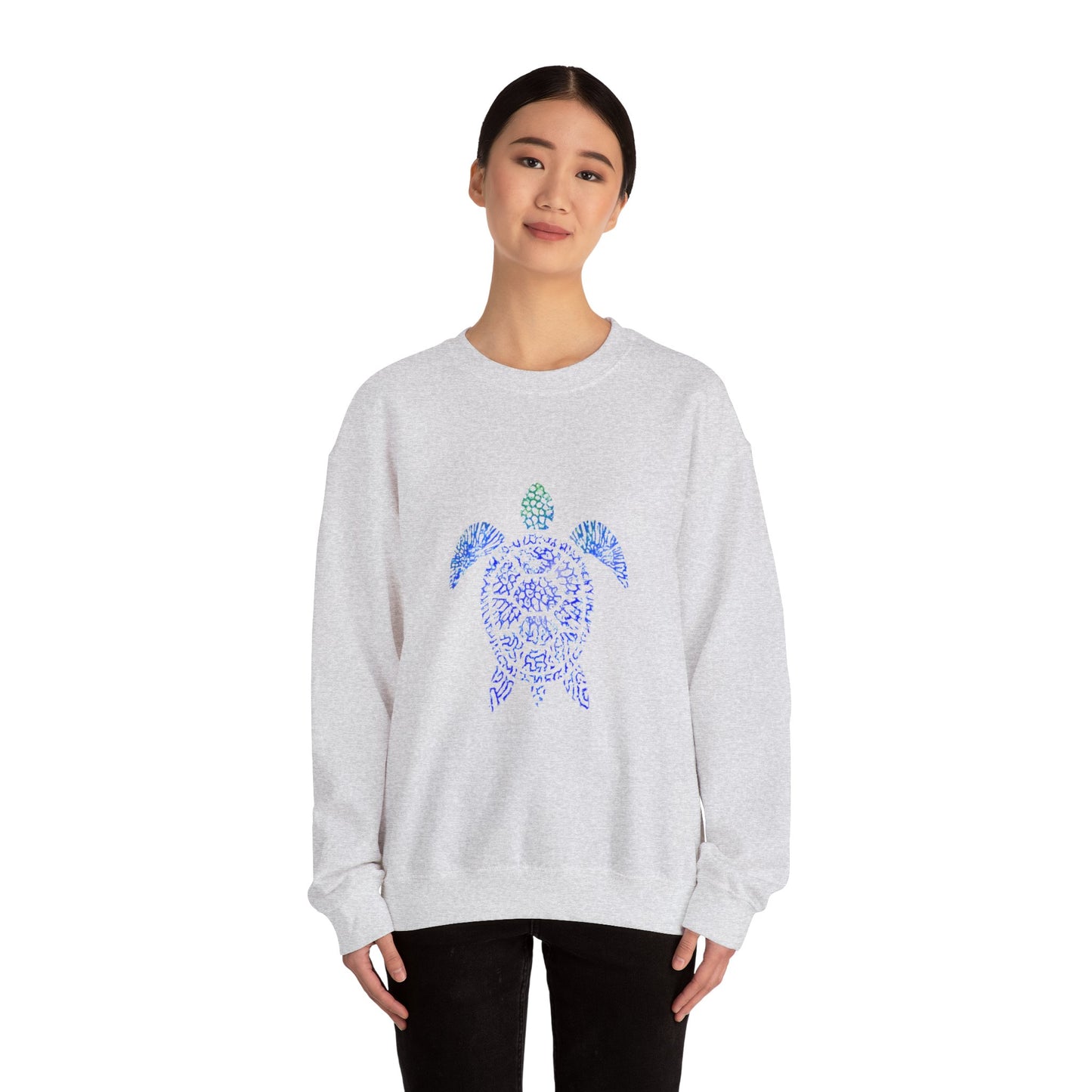 One Turtle & Coral Print Sweater | Soft Cotton Mix | Unisex