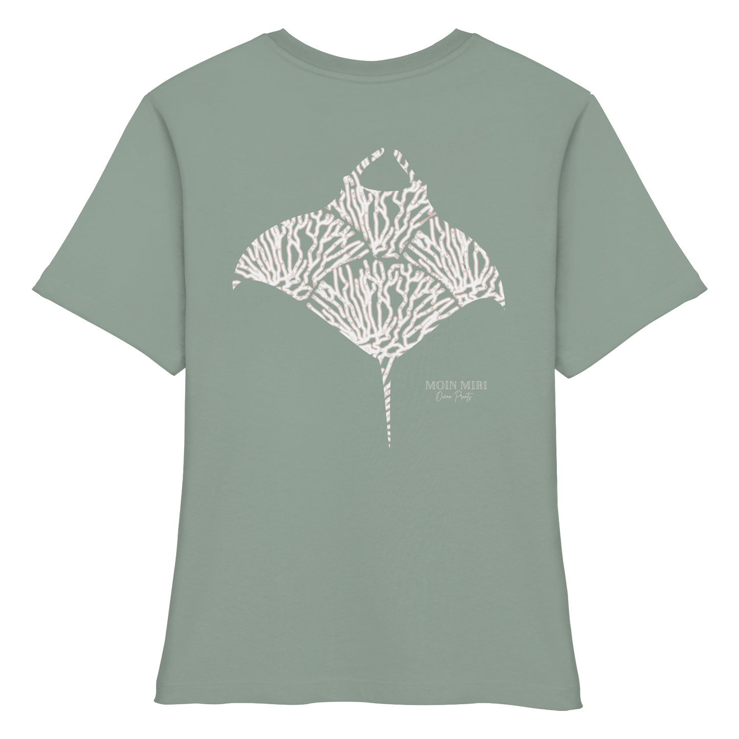 Beige Manta - Coral - Back Print - Fitted Ladies Organic Shirt