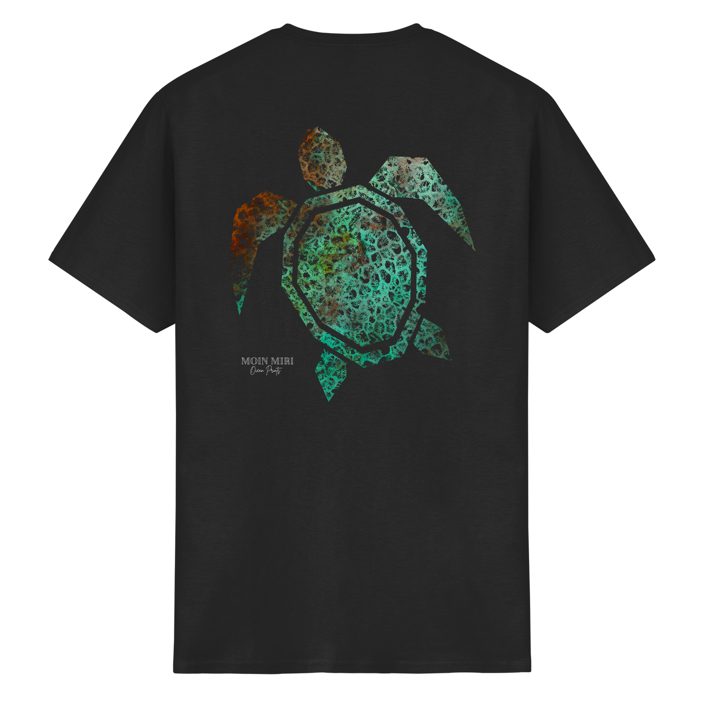 Copper Coral Turtle - Back Print - Heavy Cotton T-Shirt