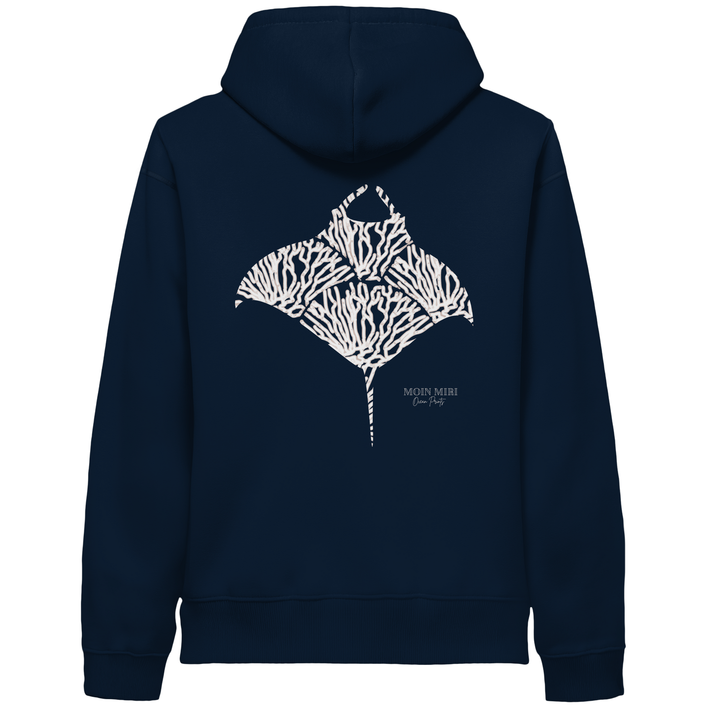 Beige Manta - Coral - Back Print - Organic Side Pocket Hoodie