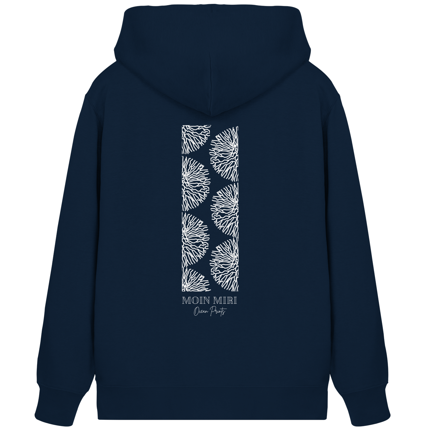 White Coral Stripe - Back Print - Organic Zipper