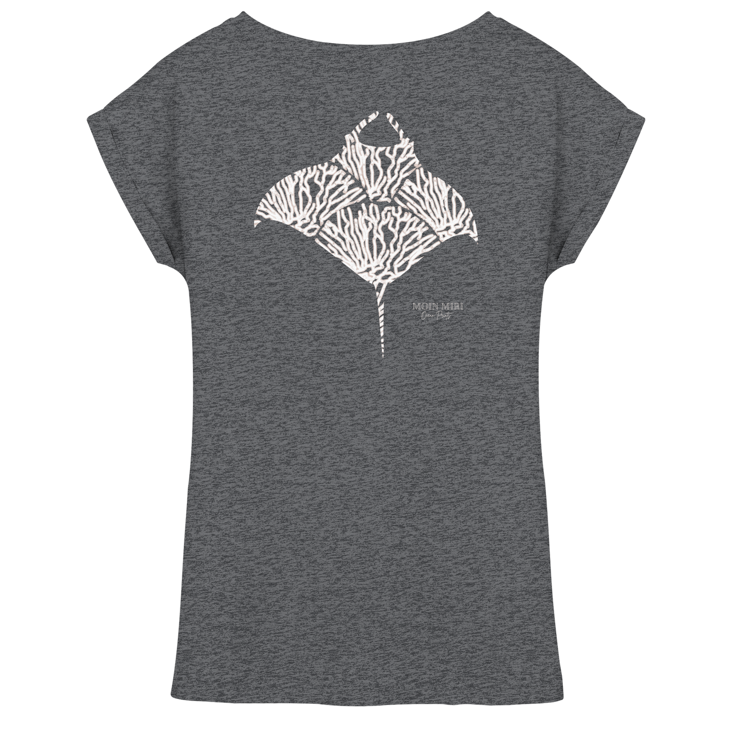 Beige Manta - Coral - Back Print - Womens Extended Shoulder T-Shirt