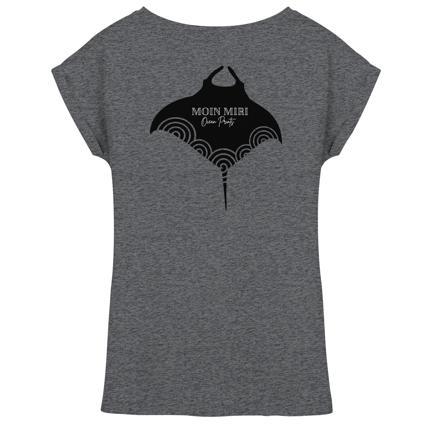 Black Manta - Drops - Back Print - Womens Extended Shoulder T-Shirt
