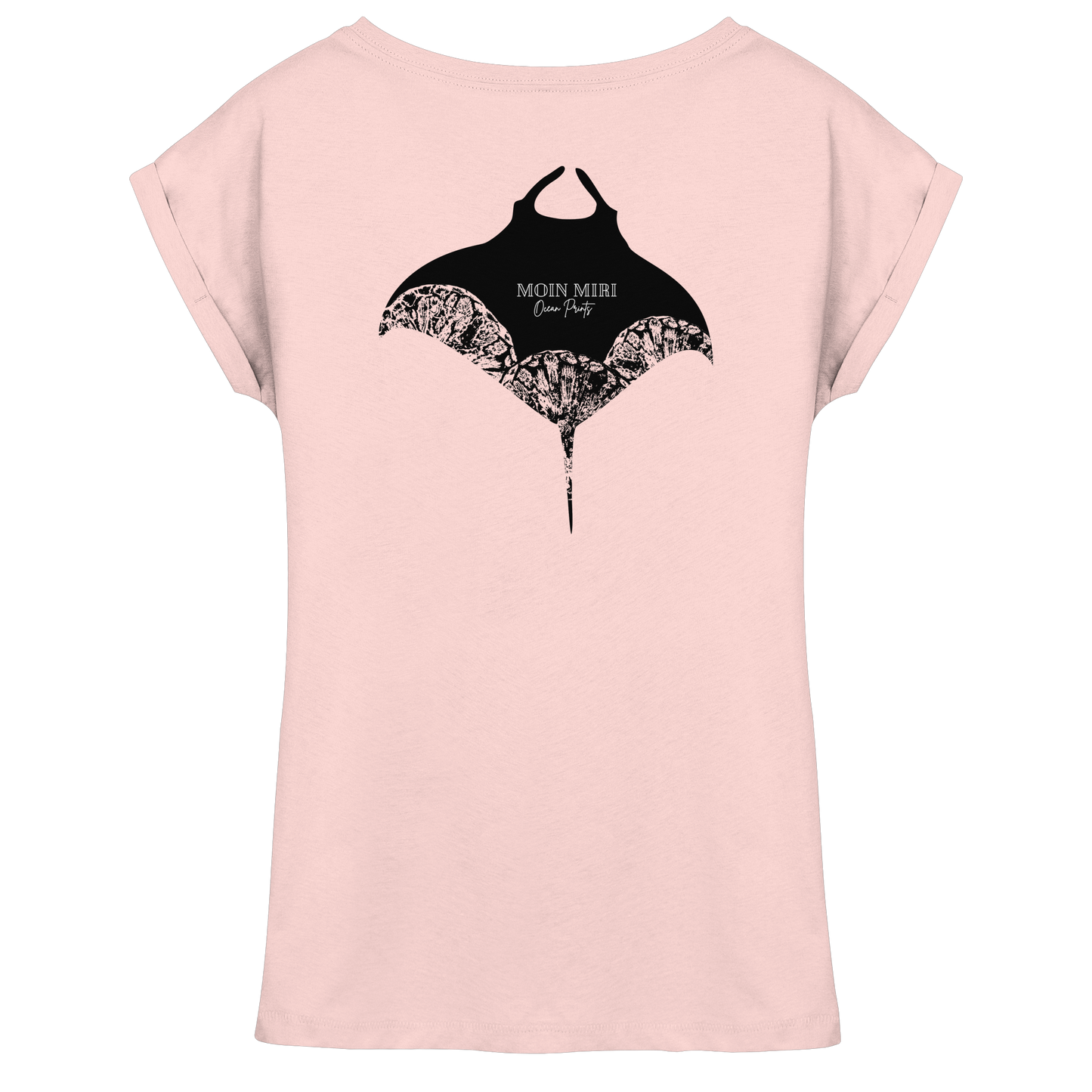 Black Manta - Coral 2 - Back Print - Womens Extended Shoulder T-Shirt