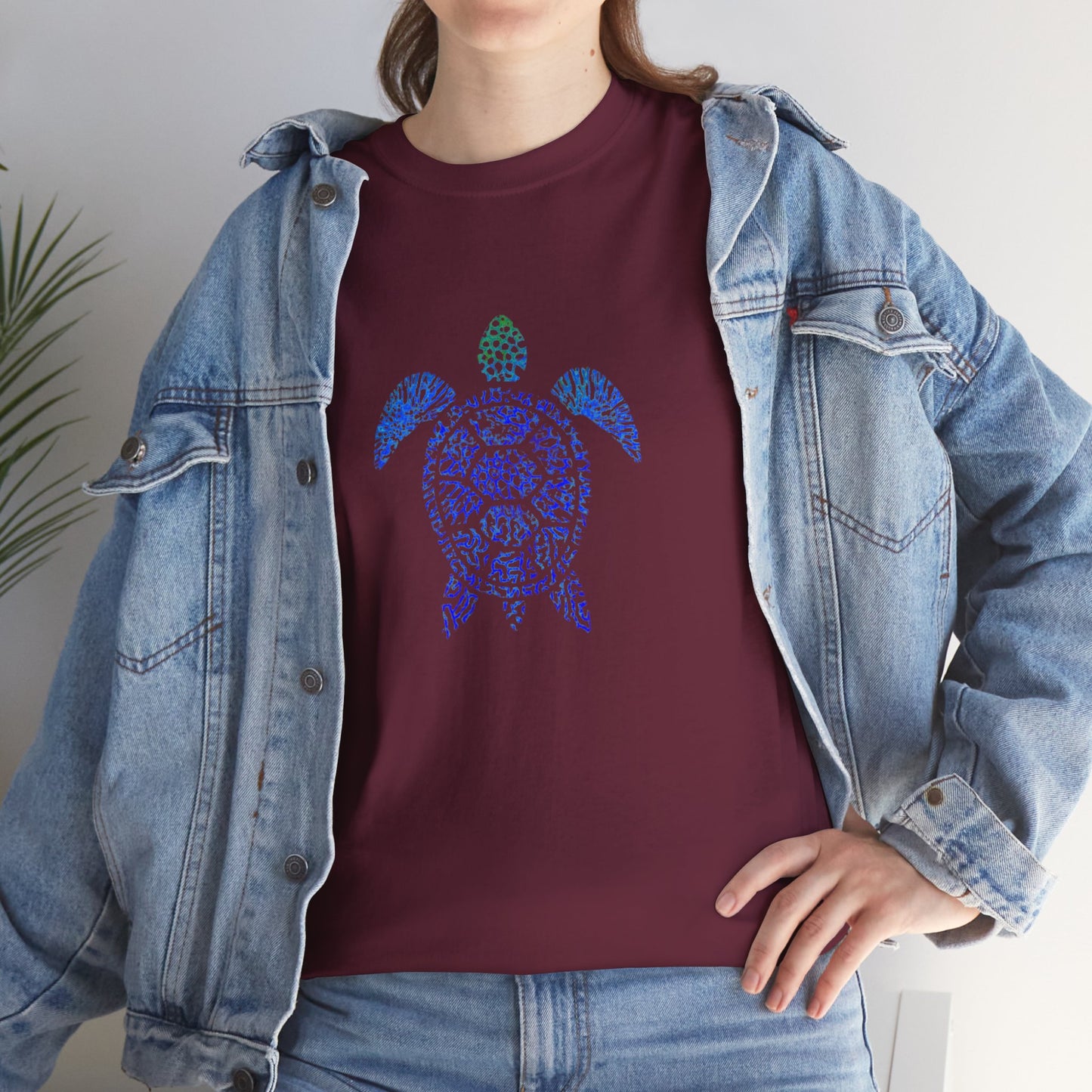 Turtle & Coral Print T-Shirt | Soft Cotton | Unisex