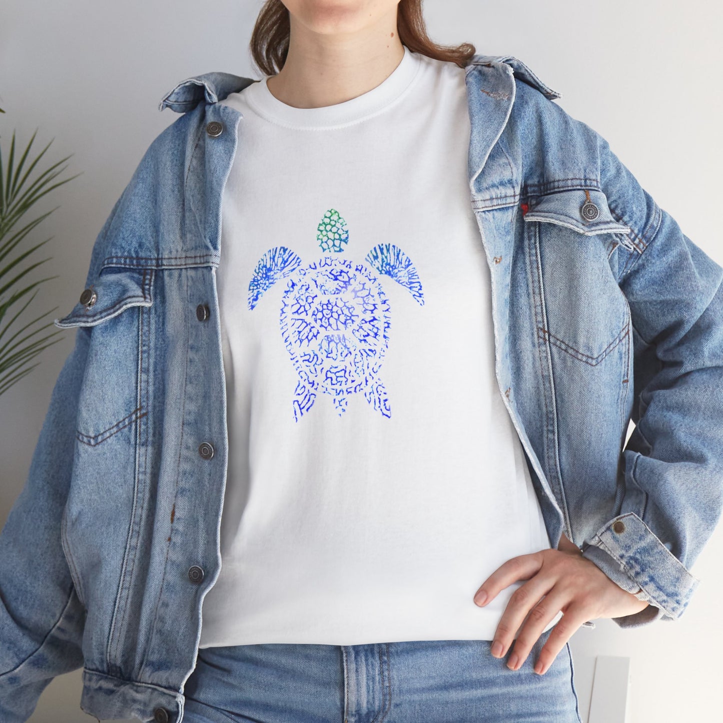 Turtle & Coral Print T-Shirt | Soft Cotton | Unisex