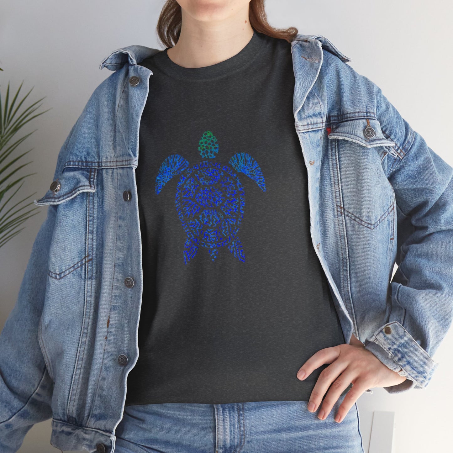Turtle & Coral Print T-Shirt | Soft Cotton | Unisex