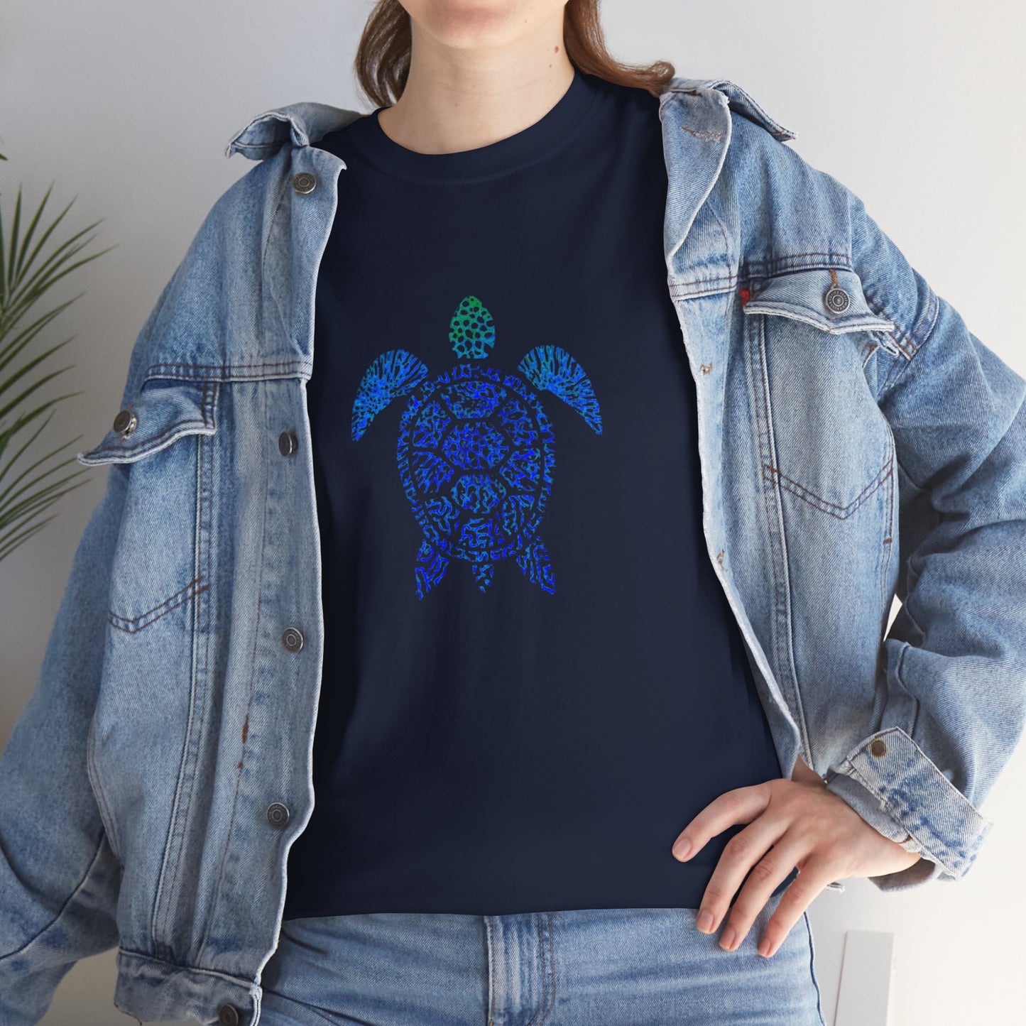 Turtle & Coral Print T-Shirt | Soft Cotton | Unisex