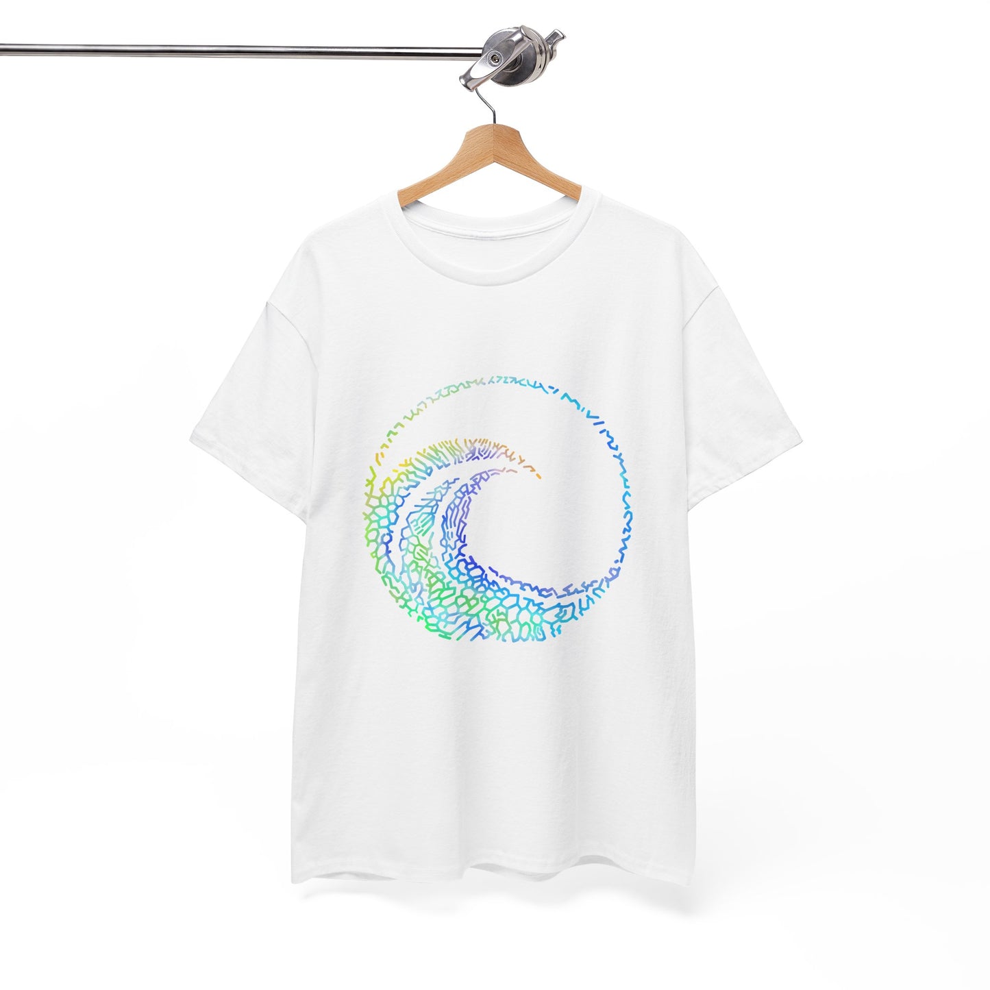 Wave & Coral Color POP Print T-Shirt | Soft Cotton | Unisex