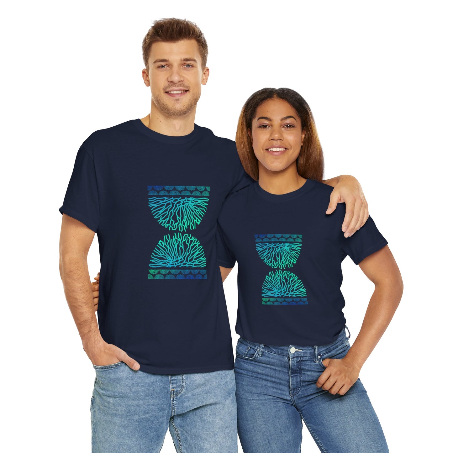 Blue Time Coral Print T-Shirt | Soft Cotton | Unisex