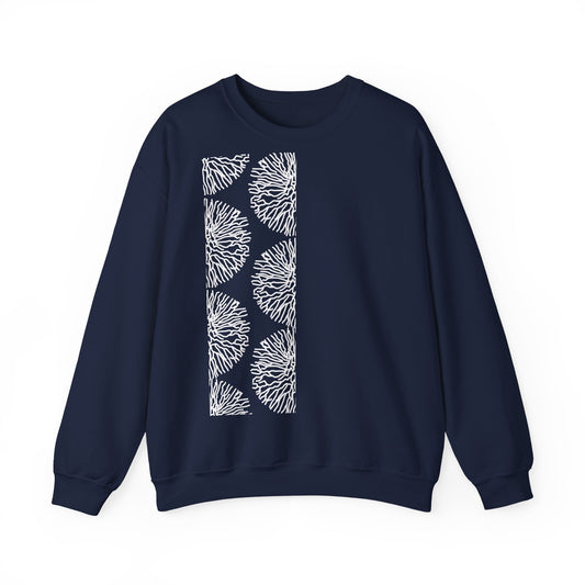 Stripe Coral Print Sweater | Soft Cotton Mix | Unisex