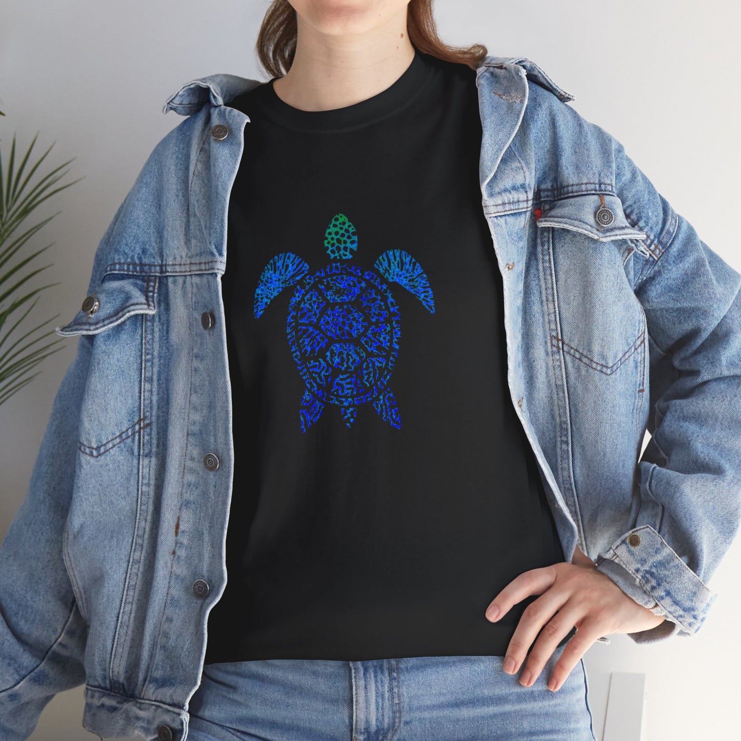 Turtle & Coral Print T-Shirt | Soft Cotton | Unisex