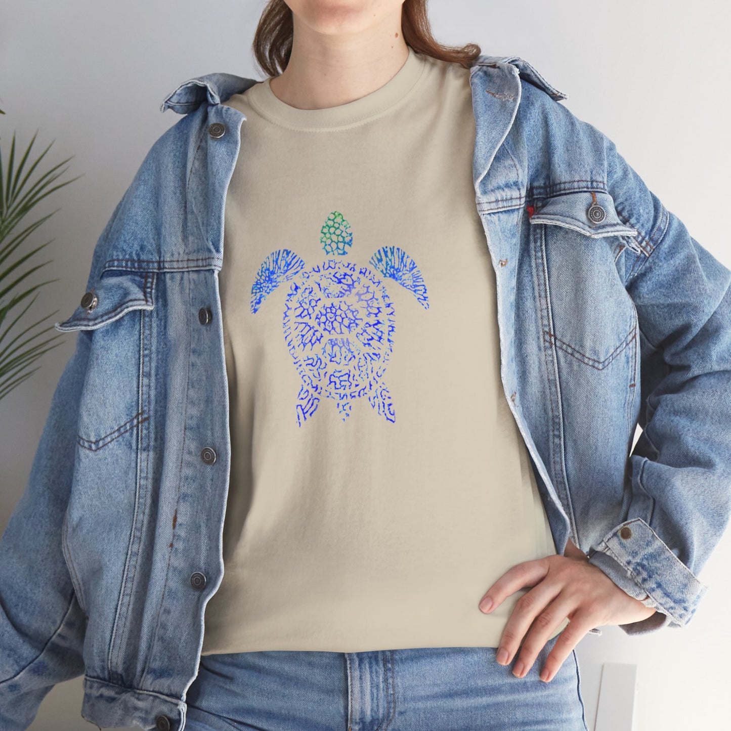 Turtle & Coral Print T-Shirt | Soft Cotton | Unisex