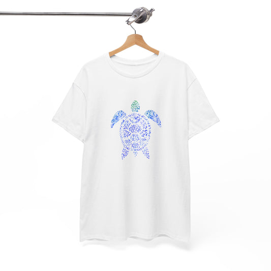 Turtle & Coral Print T-Shirt | Soft Cotton | Unisex