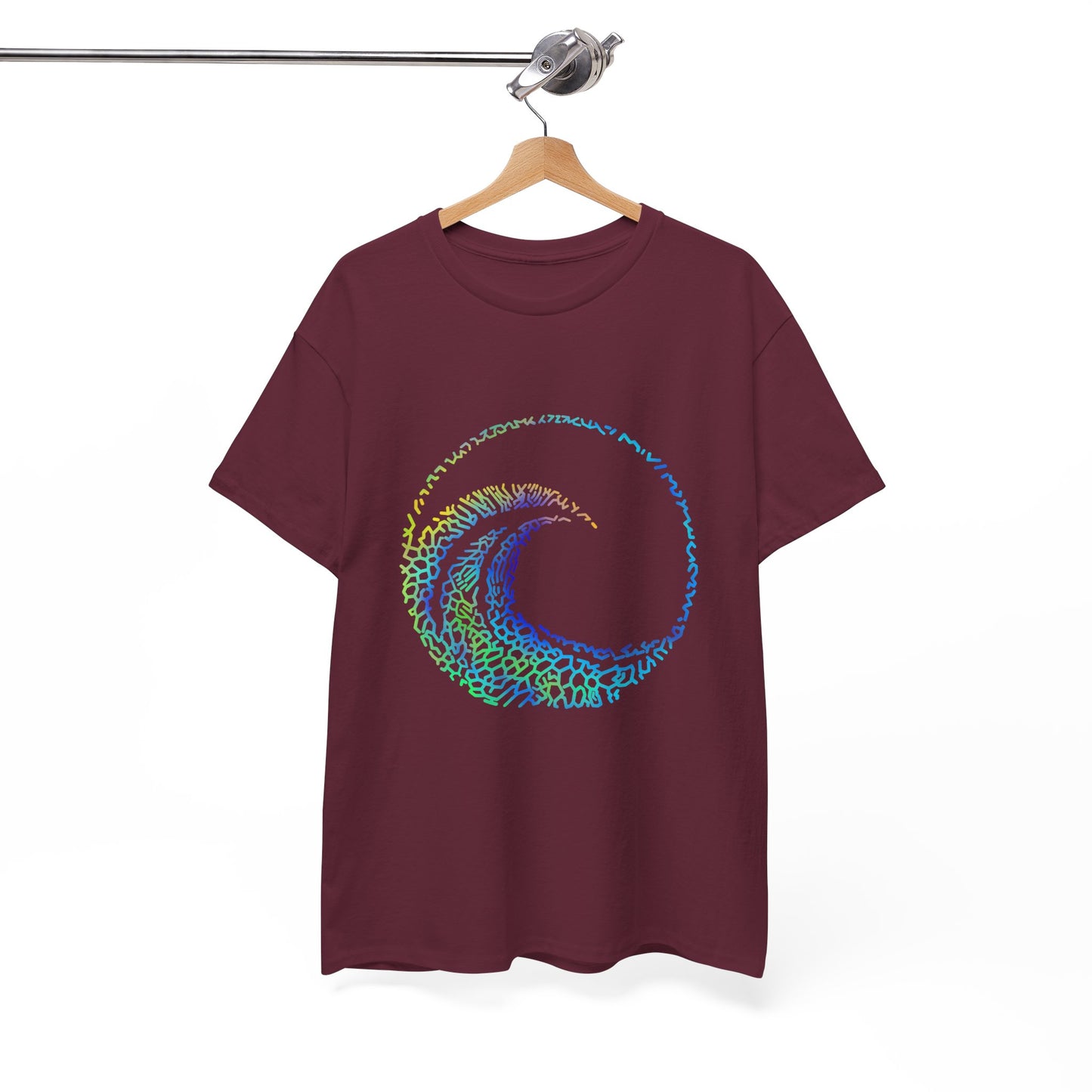 Wave & Coral Color POP Print T-Shirt | Soft Cotton | Unisex