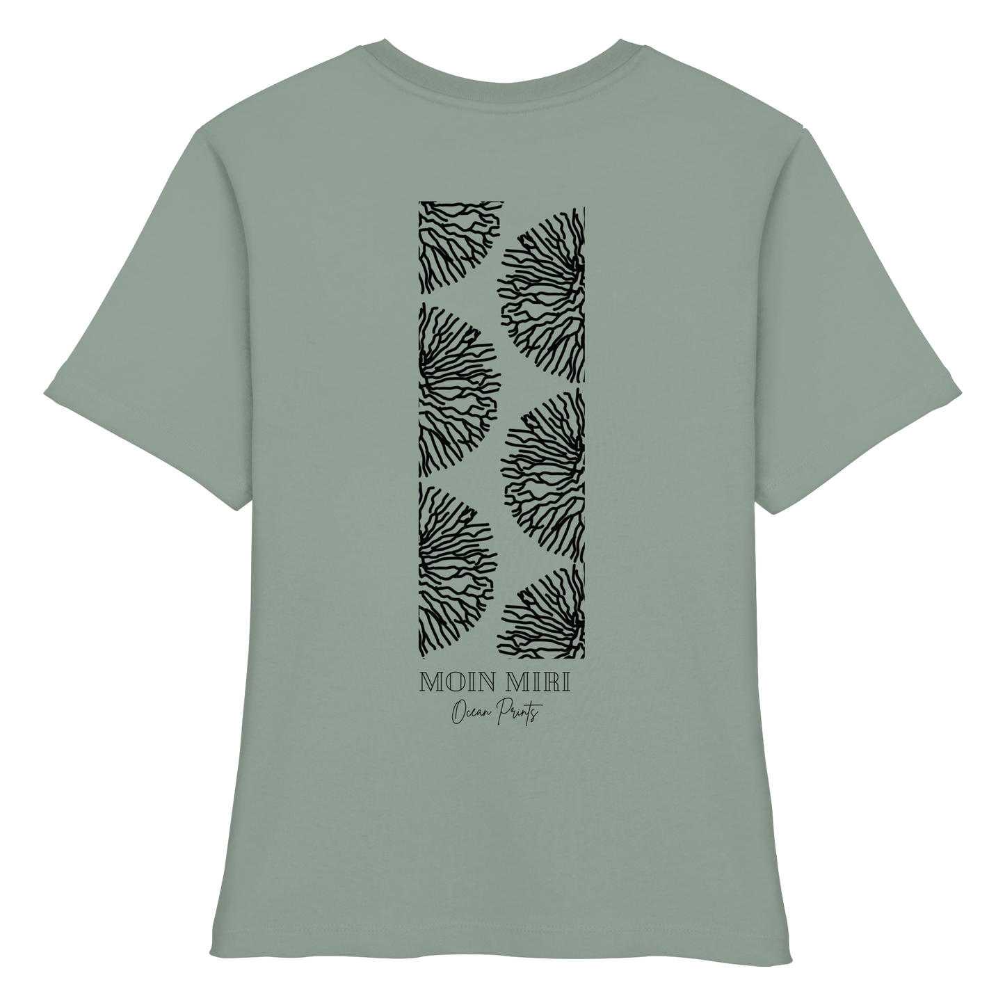 Black Coral Stripe - Back Print - Fitted Ladies Organic Shirt