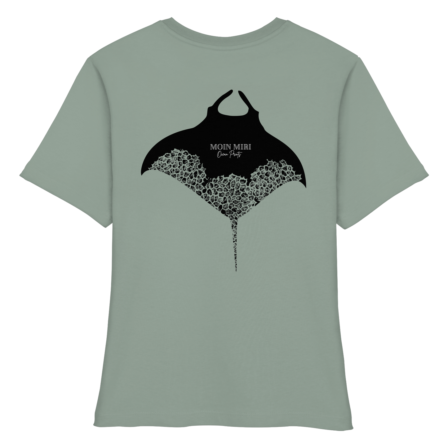 Black Manta - Coral 1 - Back Print - Fitted Ladies Organic Shirt