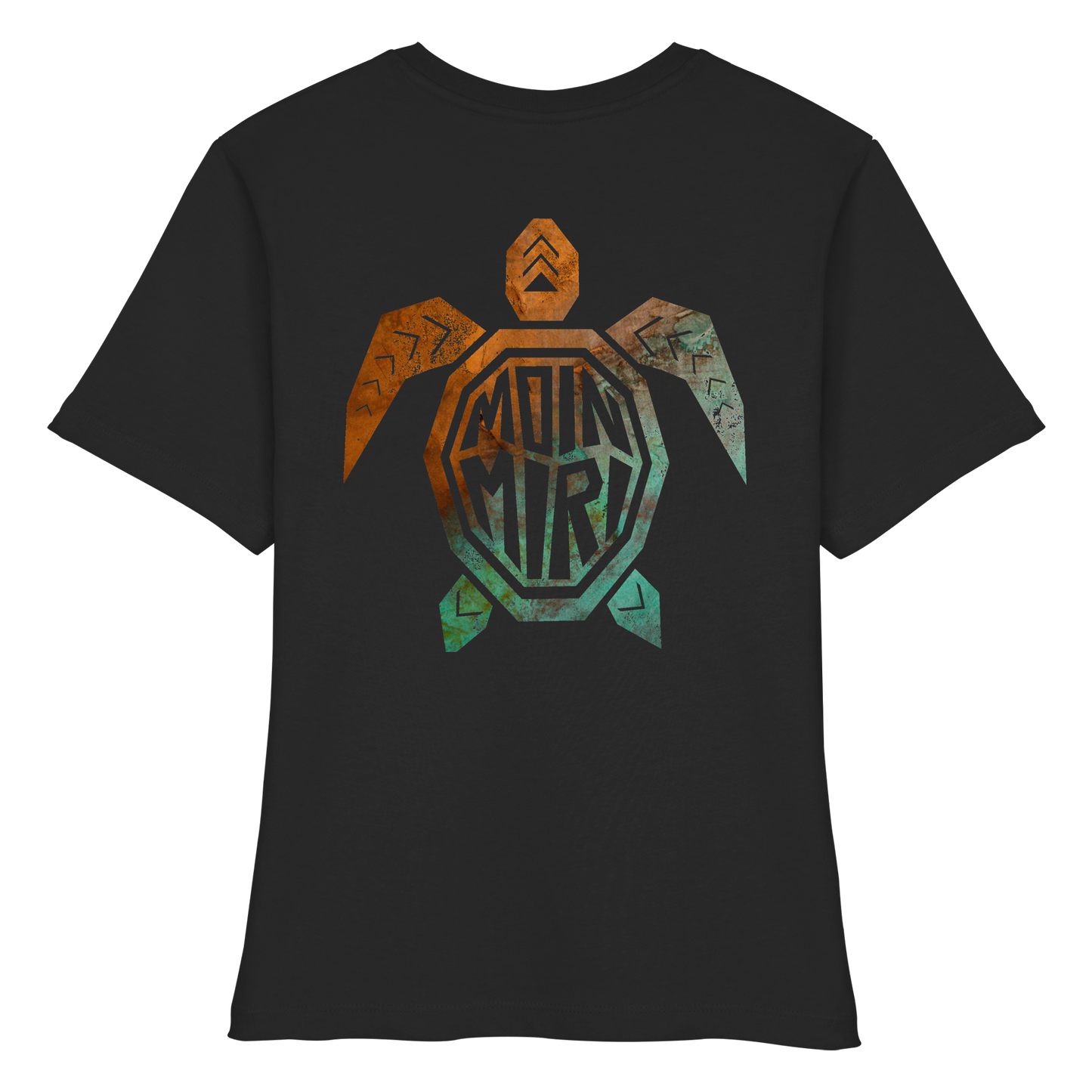 Copper Turtle Logo - Back Print - Fitted Ladies Organic Shirt