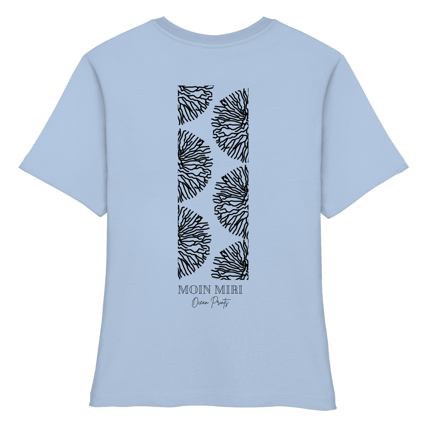 Black Coral Stripe - Back Print - Fitted Ladies Organic Shirt