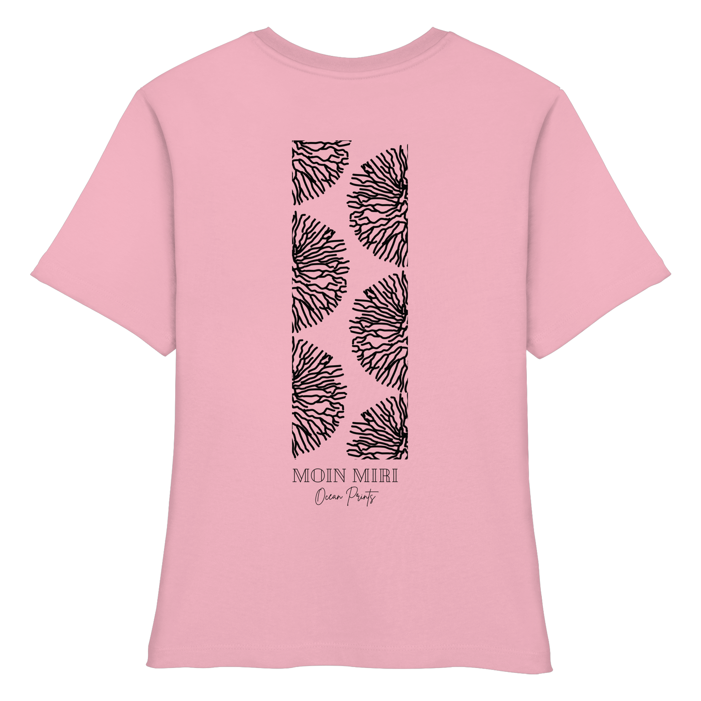 Black Coral Stripe - Back Print - Fitted Ladies Organic Shirt