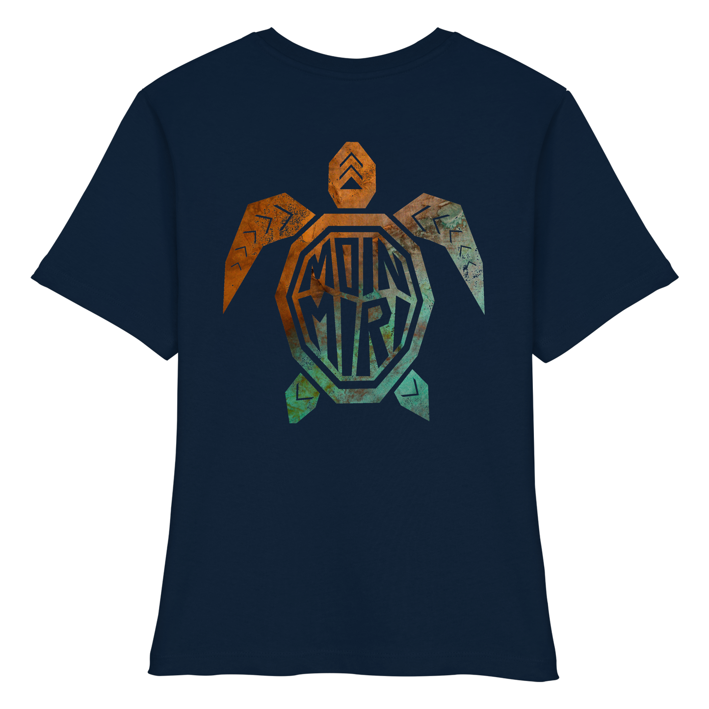 Copper Turtle Logo - Back Print - Fitted Ladies Organic Shirt