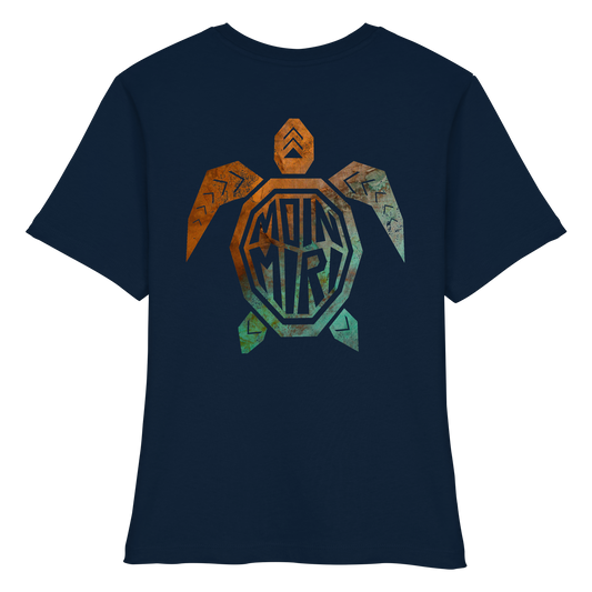 Copper Turtle Logo - Back Print - Fitted Ladies Organic Shirt