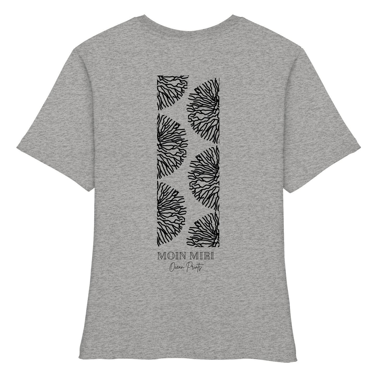 Black Coral Stripe - Back Print - Fitted Ladies Organic Shirt