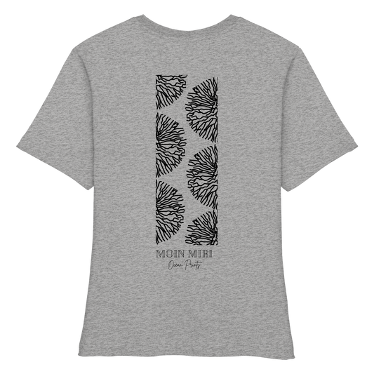 Black Coral Stripe - Back Print - Fitted Ladies Organic Shirt