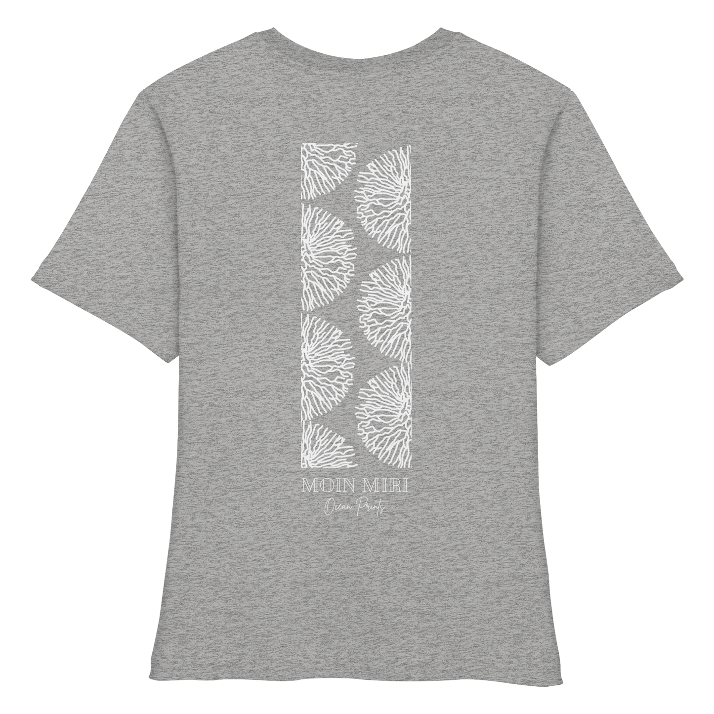 White Coral Stripe - Back Print - Fitted Ladies Organic Shirt