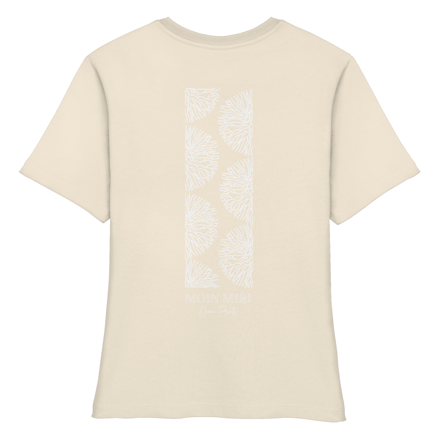White Coral Stripe - Back Print - Fitted Ladies Organic Shirt