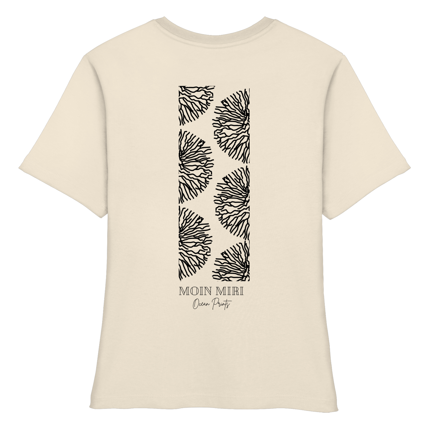 Black Coral Stripe - Back Print - Fitted Ladies Organic Shirt