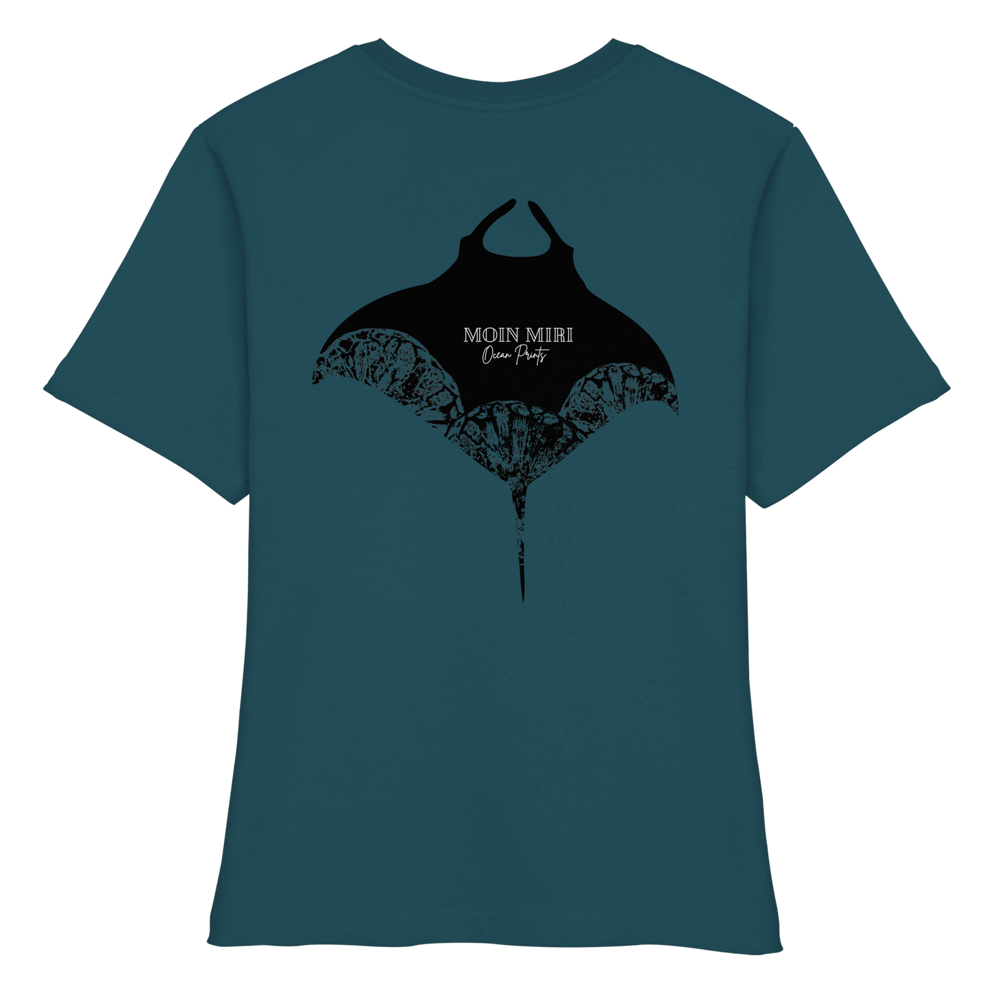 Black Manta - Coral 2 - Back Print - Fitted Ladies Organic Shirt