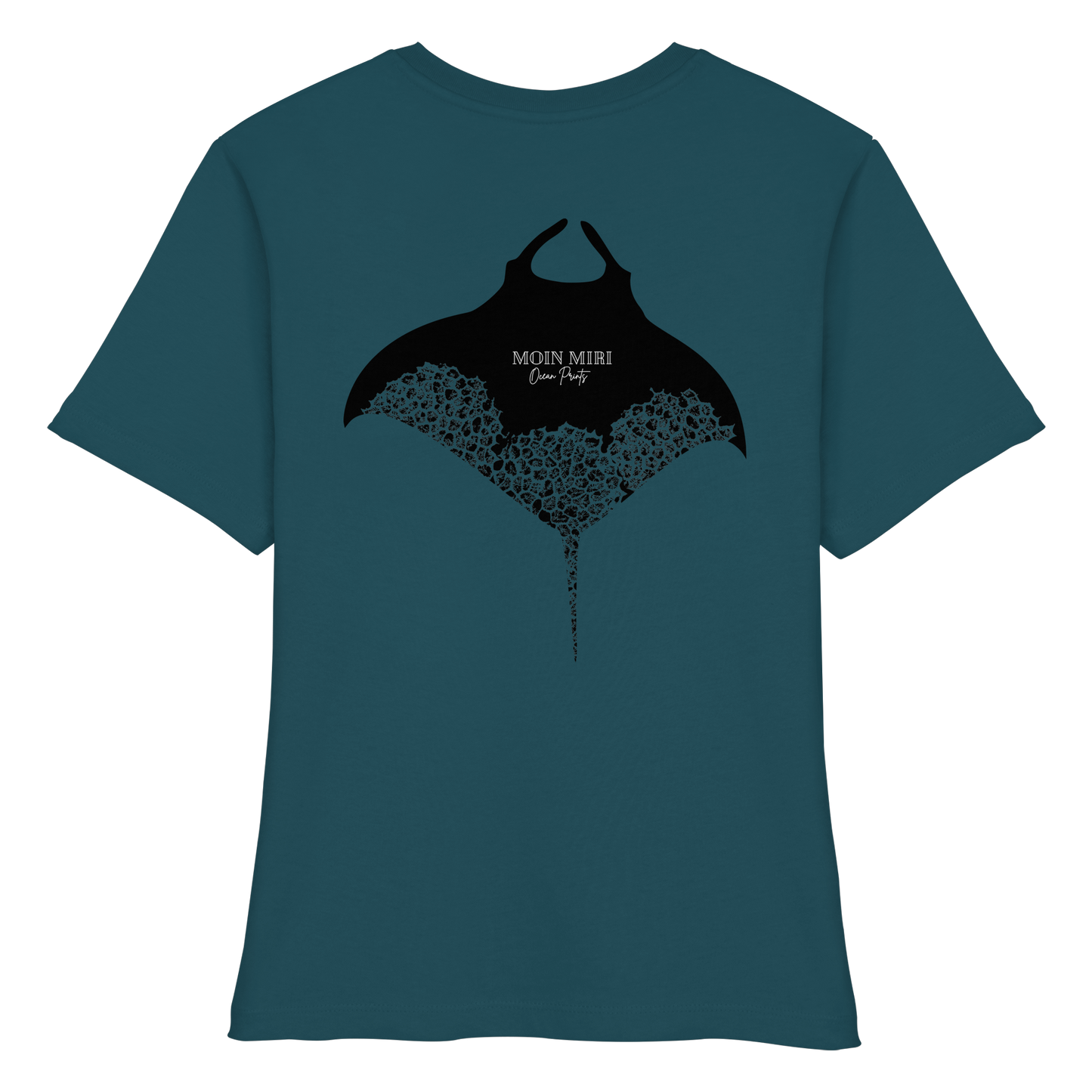 Black Manta - Coral 1 - Back Print - Fitted Ladies Organic Shirt