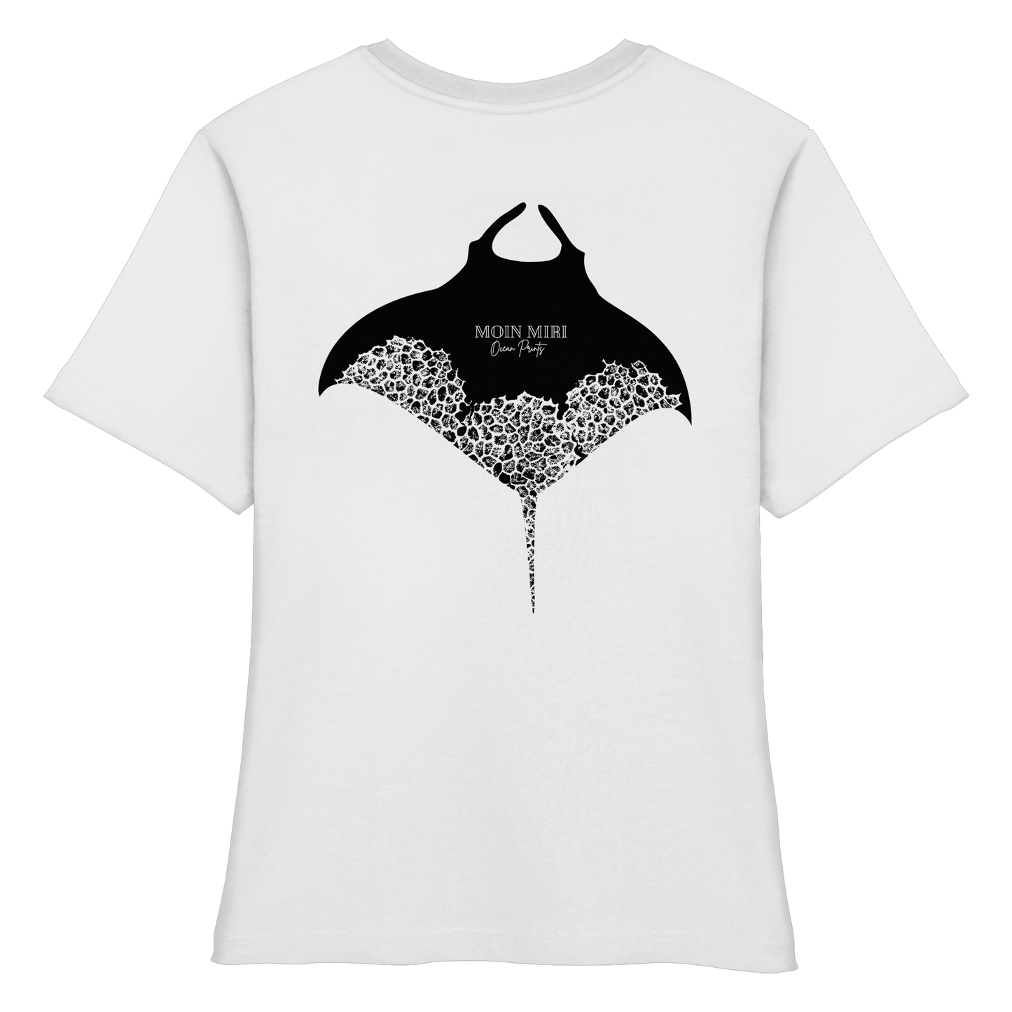 Black Manta - Coral 1 - Back Print - Fitted Ladies Organic Shirt