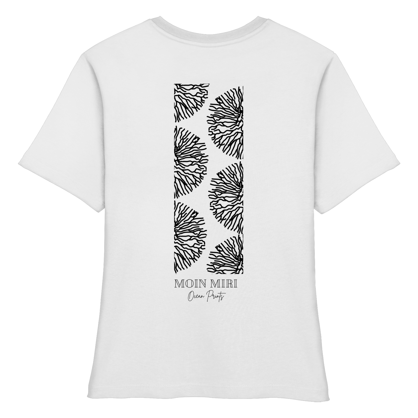 Black Coral Stripe - Back Print - Fitted Ladies Organic Shirt