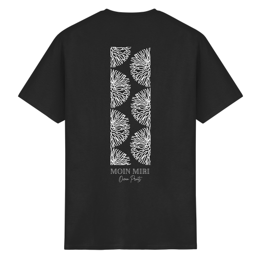 White Coral Stripe - Back Print - Heavy Cotton T-Shirt