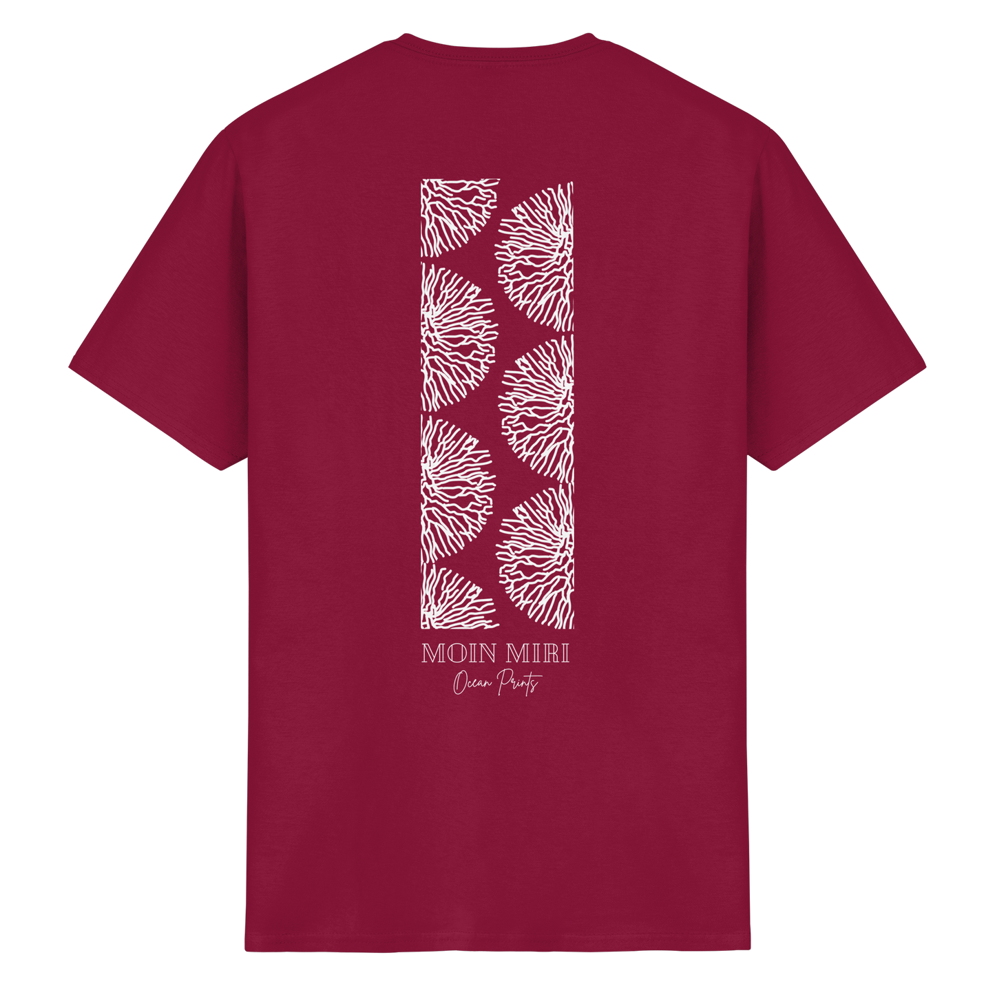 White Coral Stripe - Back Print - Heavy Cotton T-Shirt