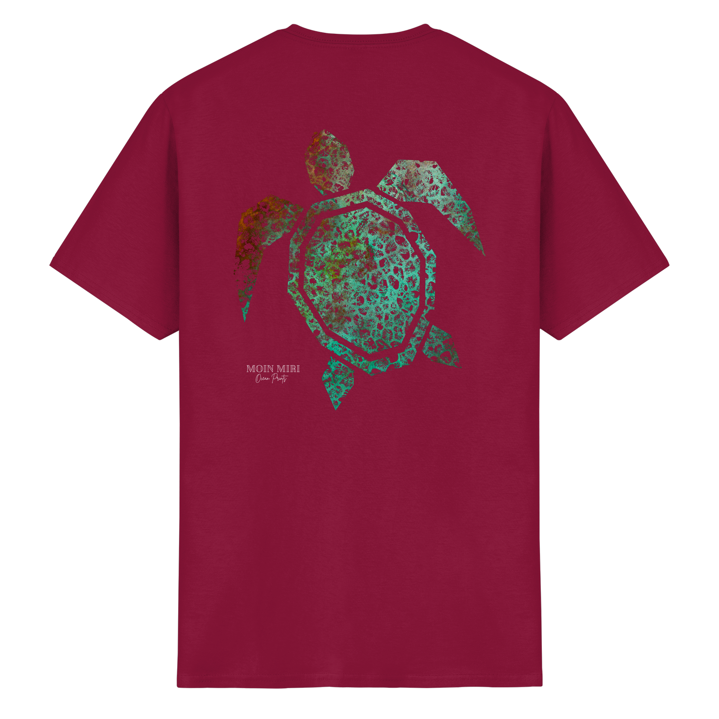 Copper Coral Turtle - Back Print - Heavy Cotton T-Shirt
