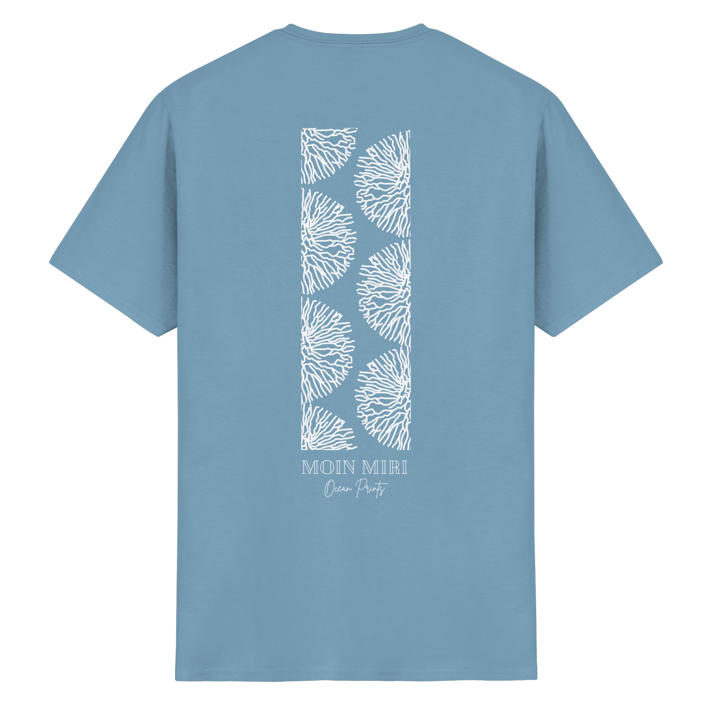 White Coral Stripe - Back Print - Heavy Cotton T-Shirt
