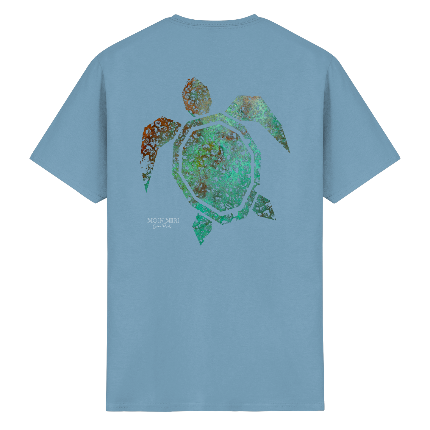 Copper Coral Turtle - Back Print - Heavy Cotton T-Shirt