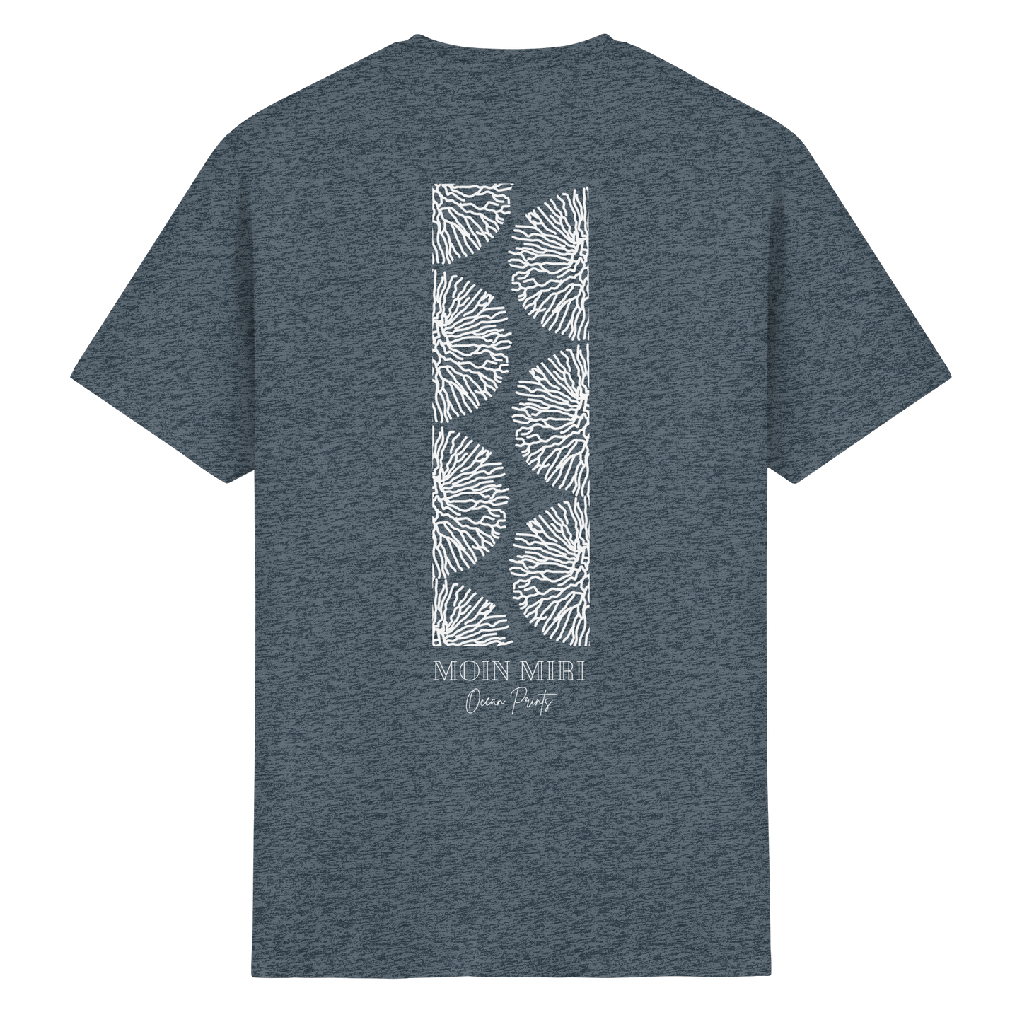 White Coral Stripe - Back Print - Heavy Cotton T-Shirt