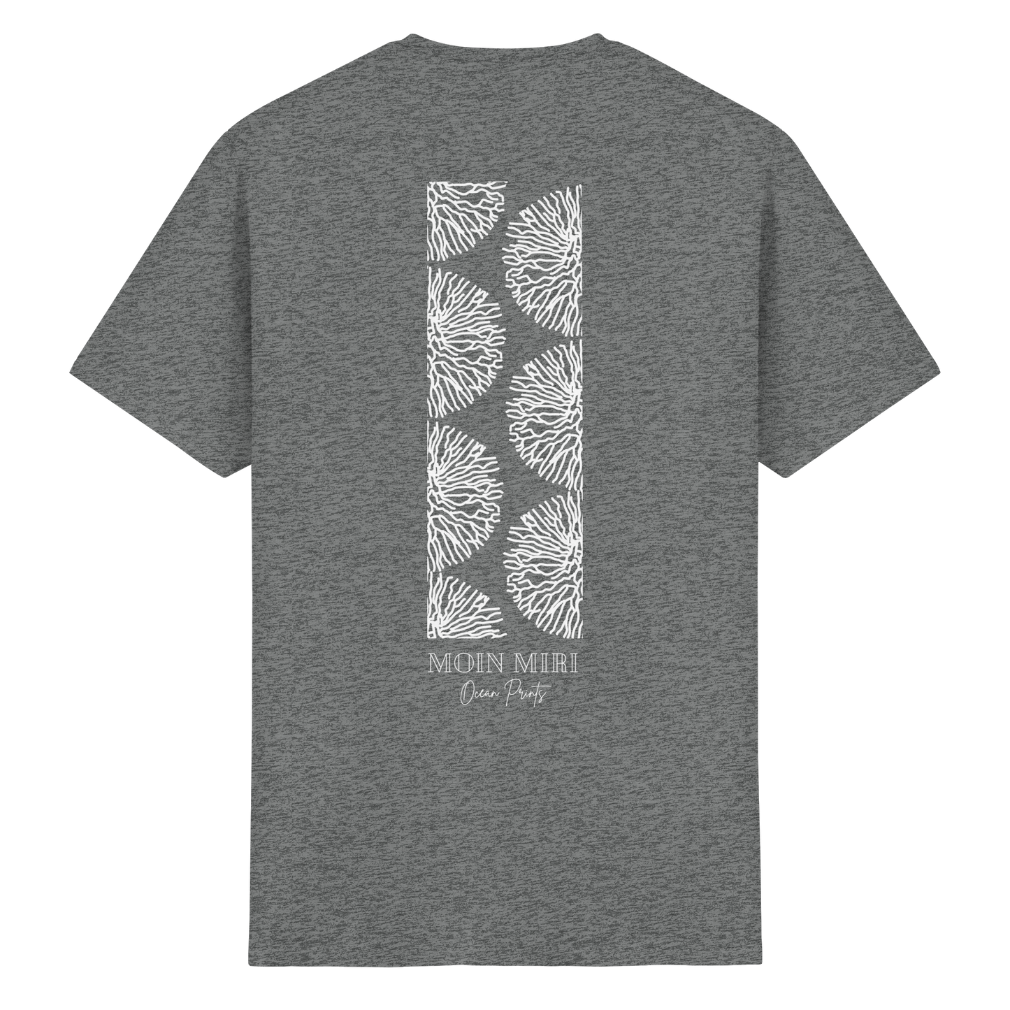 White Coral Stripe - Back Print - Heavy Cotton T-Shirt