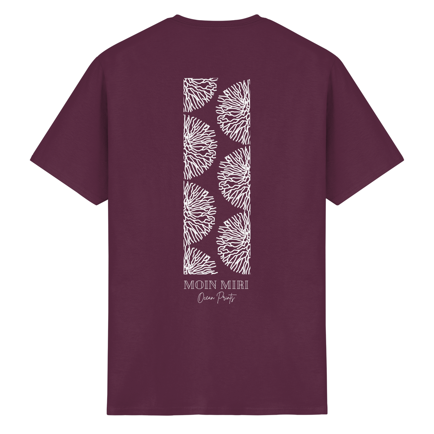 White Coral Stripe - Back Print - Heavy Cotton T-Shirt